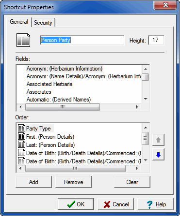 Shortcuts Properties